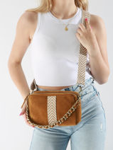 Cross Body Tas Vintage Leder Mila louise Bruin vintage 23673V3-vue-porte